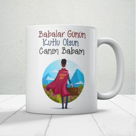 Babalar Günün Kutlu Olsun Canım Babam Baskılı Babalar Günü Kupa Bardak Mod3